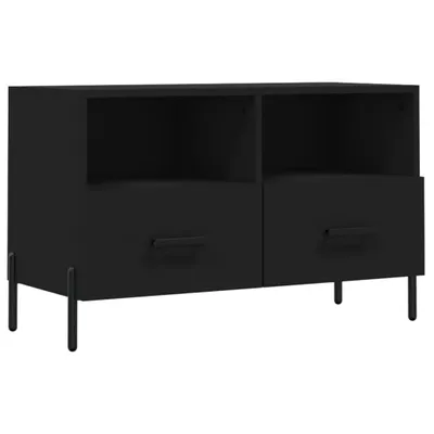 Image de Meuble TV Noir 80x36x50 cm Bois d'ingénierie