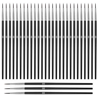 Produktbild von TRANKIELO® – Set mit 30 feinen Pinsel für Acryl- und Aquarellfarben – Professionelle Detailpinsel für Malprojekte