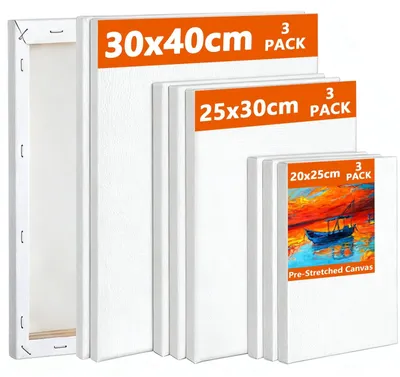 Obrázek produktu pro Omgoods - Sada 9 pláten z plátna pro malování