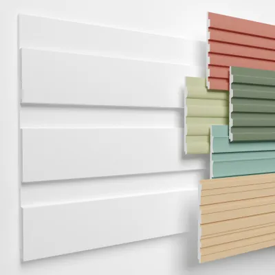 Produktbild von HEXIMO Lamellenwand XPS Akustikpaneele Wandverkleidung weiß Wandpaneele Lamellen Styropor Paneele