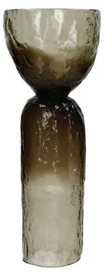 Produktbild von Pomax Diabolo Vase und Windlicht aus Glas, Rauchgrau, Ø 16,5 x H 44 cm