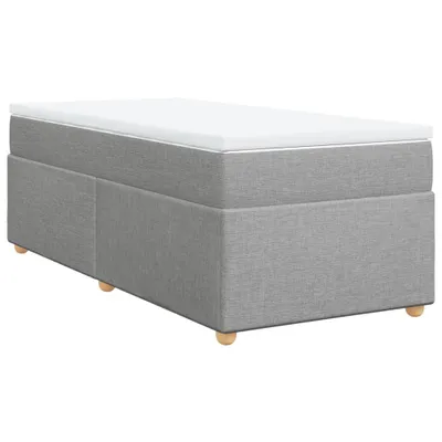 Produktbild von vidaXL Boxspringbett mit Matratze Hellgrau 90x200 cm Stoff