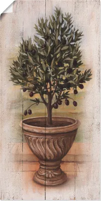 Produktbild von ARTland Poster Olivenbaum mit Holzoptik Größe: 20x40 cm