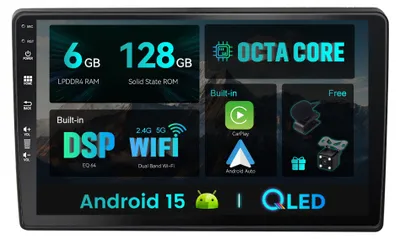 Productafbeelding van Android 15 IPS Autoradio - 6G+128G - Draadloze CarPlay/Android Auto - 9 Inch 2 Din