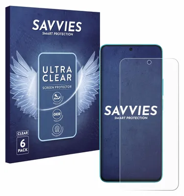 A product shot of a phone screen protector packaging and a phone with a screen protector applied.