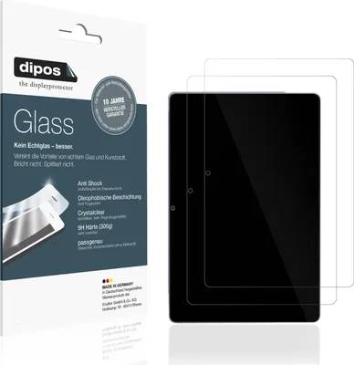 Produktbild von 2x Schutzfolie für FanyFish 13 Tablet - Anti-Shock 9H Folie dipos Glass Kunststoffglas