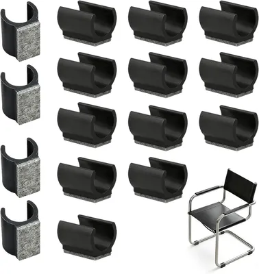 Produktbild von Filzgleiter für Stühle, 16 Stück, Bodenschoner für Freischwinger, 24-25mm Klemmgleiter zum Schutz von Böden