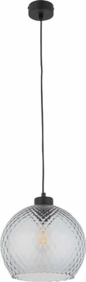 Produktbild von Hängelampe 1xE27 170cm Schwarz mit Graphitglasschirm