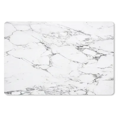 Produktbild von MuchoWow® Schreibtischunterlage Schwarze Muster durch weißen Marmor 60x40 cm - XXL Mauspad - Großes Mauspad