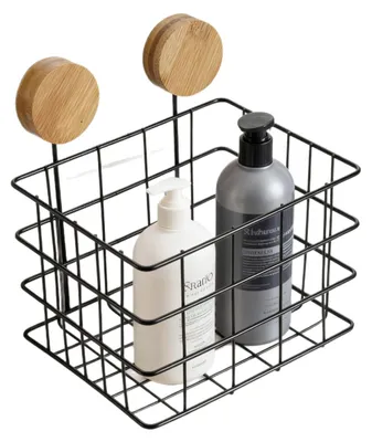 Obrázek produktu pro Polička do sprchy s přísavkami, chromovaná ocel, rozměry 20x16x22 cm, bez nutnosti vrtání, vhodná do koupelny