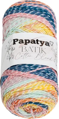 Zdjęcie produktu dla Przędza PAPATYA Bawełna BLEND batik - 100 g / 225 m - biała, pomarańczowa, różowa