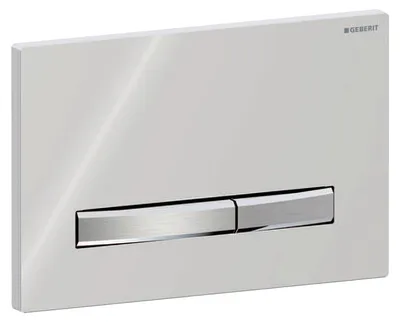 Produktbild von Geberit Sigma50 Betätigungsplatte, eckig, 2-Mengen-Spülung chrom glänzend / chrom gebürstet, Etc