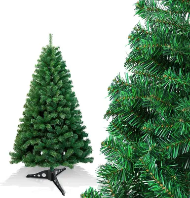 Image de Yakimz Arbre de Noël artificiel, Sapin avec support, Arbre de Noël artificiel système de pliage, Arbre de Noël 180 pointes aiguilles PVC, vert,120cm