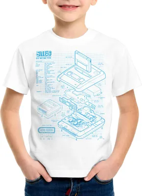 Produktbild von style3 SNES Blaupause Kinder T-Shirt 16-Bit Videospiel