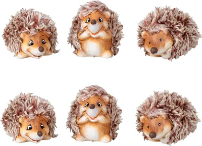 Produktbild von 6 Stück Igel Figuren 6-7 cm hoch mit Stoff Fell