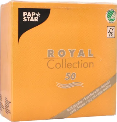 Produktbild von Papstar Servietten Uni orange 33x33 cm 50 Stück