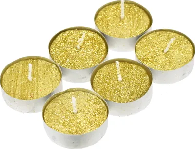 Produktbild von Teelichter mit Goldglitter - 6 Stück
