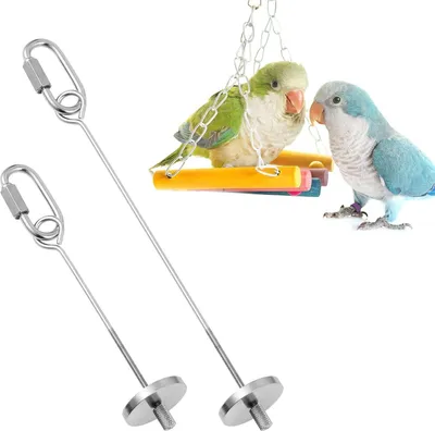 Produktbild von Papageien-Spieß, 2 Stück Edelstahl Vogel Lebensmittelhalter Obst Gemüse Halter Futtersuche Spielzeug Sittiche für Papageien