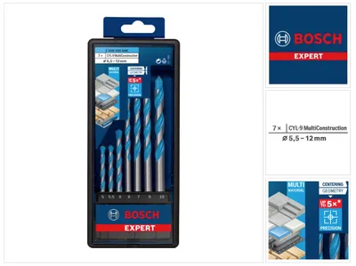 Immagine prodotto di Bosch EXPERT CYL-9 Set di Punte 5 - 10 mm Multi Construction ( 2608900648 )