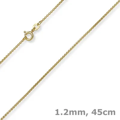 Produktbild von 1,2mm Venezianer-Kette rund aus 750 Gold Gelbgold Kette Collier Halsschmuck 45cm