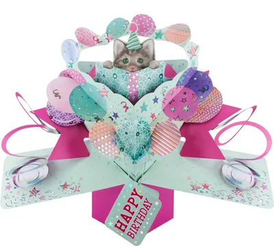 Produktbild von Grußkarte PopUp "Happy Birthday Katze"