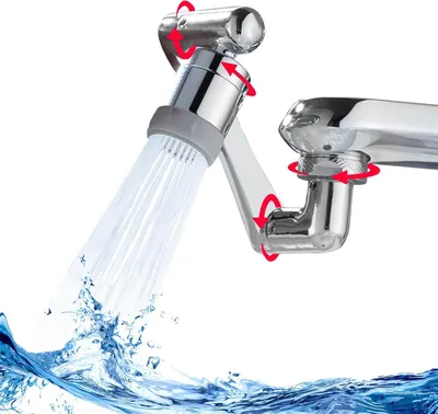 Produktbild von Rotierende Wasserhahn-Befestigung - Drehbar für Küche und Badezimmer - Verstellbare Belüfter - Multifunktionale Wasserhahn-Befestigung Wasserfilterhahn