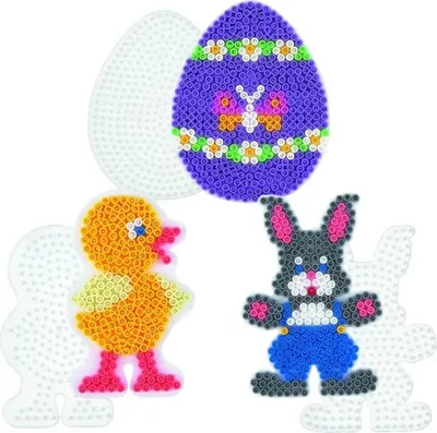 Produktbild von Hama Stiftplatten-Set Ostern, weiß für Midi-Bügelperlen