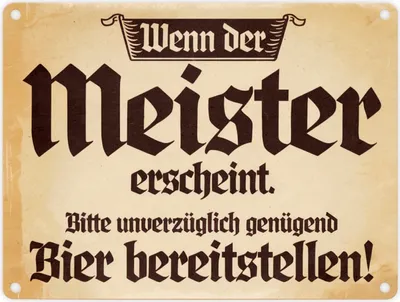 Produktbild von Bier Meister Vintage-Stil Metallschild in 15x20 cm