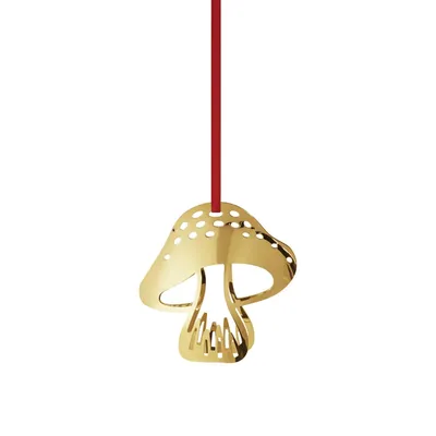 Produktbild von Georg Jensen - Weihnachtsornament Fliegenpilz 2023, vergoldet