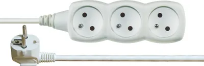 Image de Câble d'extension - 3 prises, 5m, blanc 70587
