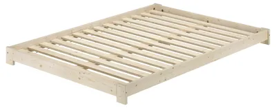 Produktbild von Niederflurbett Doppelbett 140x200 Fichte massiv unbehandelt mit wählbarem Zubehör V-60.85N-14Rollrost inkl.