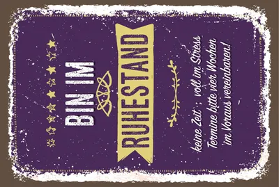 Produktbild von vianmo Holzschild 18x12 cm Bin im Ruhestand keine Zeit