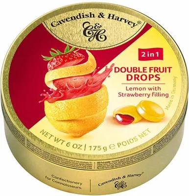 Produktbild von Cavendish & Harvey Double Fruit Drops Lemon with Strawberry Filling 175g