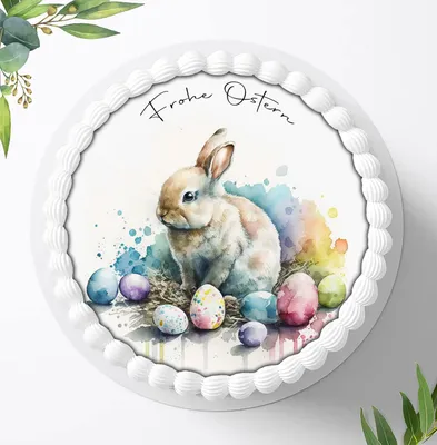 Produktbild von Für die Geburtstags Torte ein Tortenaufleger, Zuckerbild mit dem Motiv: Ostern, Essbares Foto für Torten, Fondant, Ø 20cm, 1360z