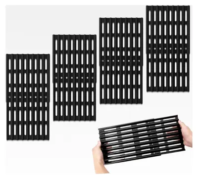 Produktbild von 4er Set Verstellbare Grillroste - 20 cm Breite, Universeller Ersatz für BBQ-Grills, Ausziehbar von 31 cm bis 48 cm Tiefe, Porzellanstahl
