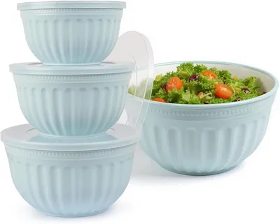 Produktbild von Salatschüssel Set 4-teilig, mit Deckel, 2L bis 6L, Kunststoff, für Küche