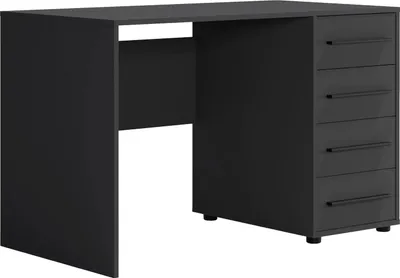 Produktbild von Modena Schreibtisch 120×60 cm – stabiler Schreibtisch mit geräumigen 4 Schubladen, minimalistisches Design, ideal für Arbeiten, Lernen und Computer (Schwarz)