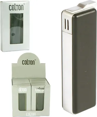 Obrázok produktu pre Elektronický zapaľovač Colton, 7 cm, plniteľný, jeden kus v darčekovej krabičke, čierno-strieborná farba