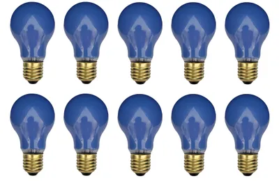Produktbild von 10x Glühbirne Glühlampe Standard E27 25W 25 Watt Farbe Blau matt