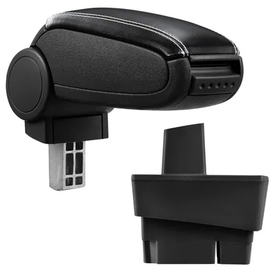 Armlehne Mittelarmlehne Leder Bezug Schwarz / Weiß für Ford Focus 1 1998-2001 – Produktansicht