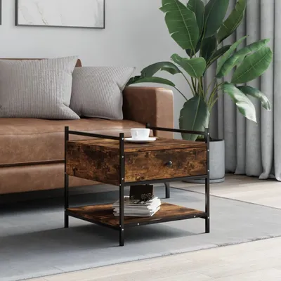 Productafbeelding van Maison Exclusive - Salontafel, gerookt eikenhout, 50x50x50 cm, houtvezel