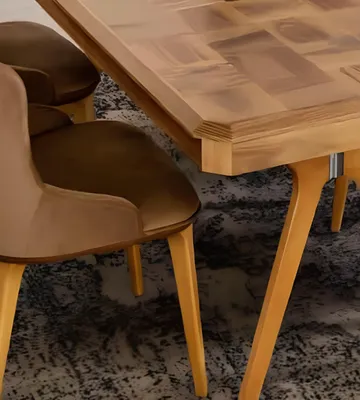 Obrázek produktu pro Designový dřevěný jídelní set stůl 4x křesla sada čalounění 5ks