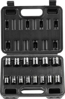 Produktbild von VEVOR 3/8-Zoll-Schlagsteckschlüsselsatz, 14-teiliger flacher Steckschlüsselsatz metrisch 7–20 mm, 6-Punkt-Cr-Mo-Legierungsstahl leicht lesbare Größenmarkierungen, robuste Konstruktion