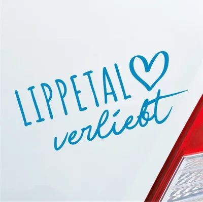 Produktbild von Auto Aufkleber Lippetal verliebt Herz Gemeinde Liebe Car 19x8 cm Hellblau Sticker Heckscheibenaufkleber