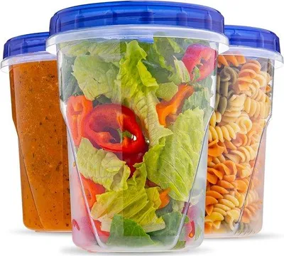Produktbild von Luftdichte Kunststoff-Flaschen mit Schraubverschluss, 900 ml, 3 Stück, für Suppen und Lebensmittel, Soventräger aus Kunststoff