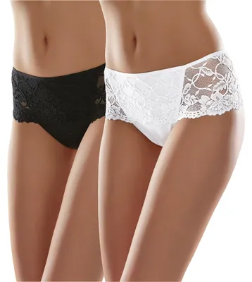 Image de String pour femme Merry Style MSGAB39 (lot de 2) noir/blanc, taille 36 (taille du fabricant : S)