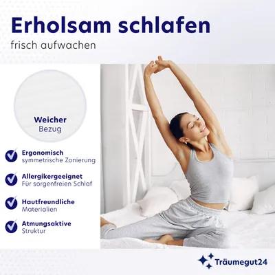 Produktbild von Ergonomische 7-Zonen Kaltschaummatratze - 11cm - H2 - (90 x 200 cm) - Träumegut24