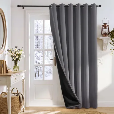 Immagine prodotto di Tenda oscurante con passanti, 200 x 245 cm, grigia, con isolamento termico, 1 pannello