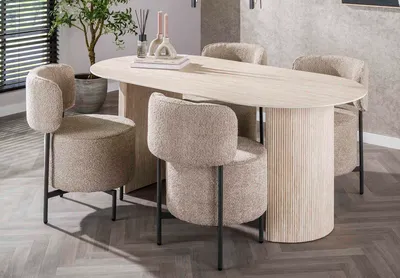 Produktbild von Esstisch Homa | Keramik Travertin | 180 cm | beige
