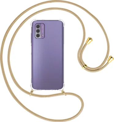 Produktbild von Handykette Backcover-Schutzhülle mit Band (Metall goldfarben) für Nokia G42 5G (6.56'') - caramel